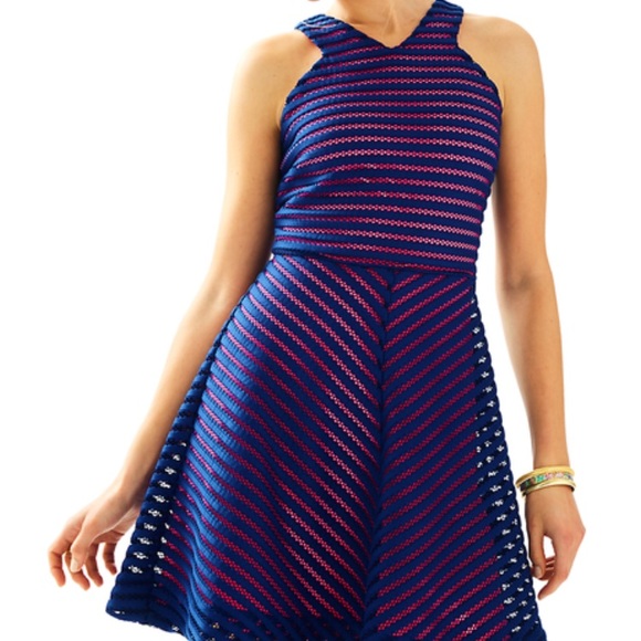 Lilly Pulitzer crochet stripe Megyn dress LIKE NEW - Picture 2 of 4